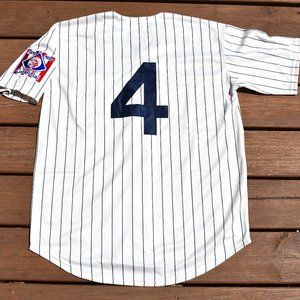 New Lou Gehrig New York Yankees Cream Pinstripe Baseball Jersey Adult Men's Size